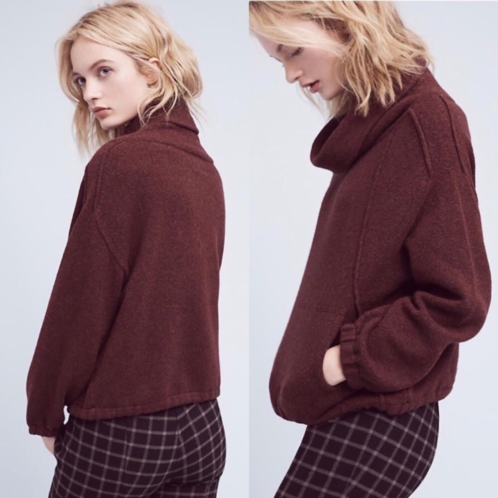 Anthropologie Field Flower Cowl Neck Pullover